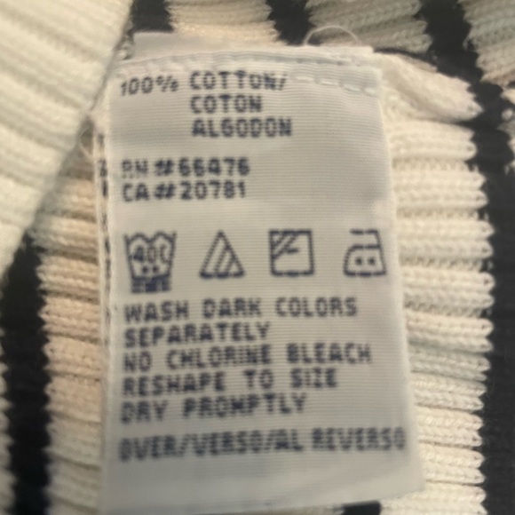 NWOT Tommy Hilfiger Mock Neck Sweater Stretch Navy and White Size S preppy - Picture 7 of 8